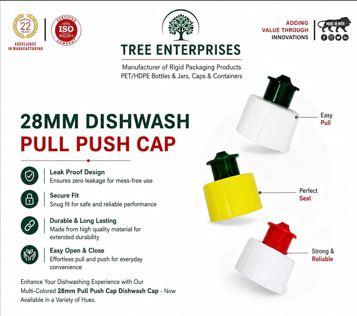 28MM DISHWASH PULL PUSH CAP
